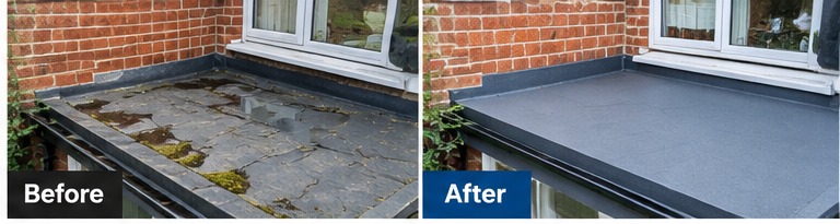 Illustrative before and after roofing example 2