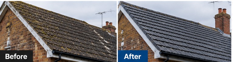 Illustrative before and after roofing example 3