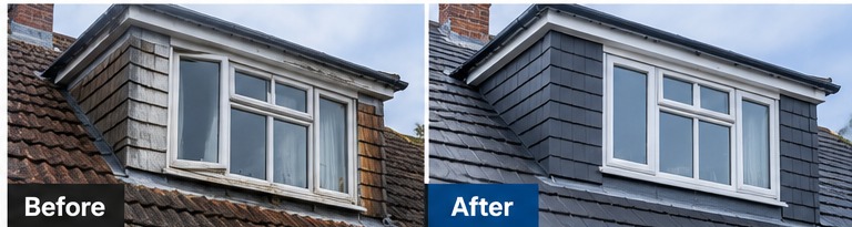 Illustrative before and after roofing example 4