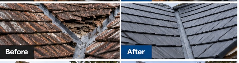 Illustrative before and after roofing example 5
